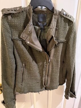 NWT Maison Cinqcent Cropped Moto Jacket - Size M